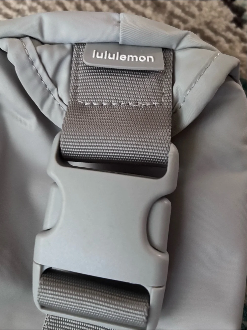 Lululemon Gray Belt Bag Crossbody Waist Bag Silver Hardware